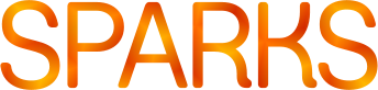 The Sparks wordmark Logo in orange